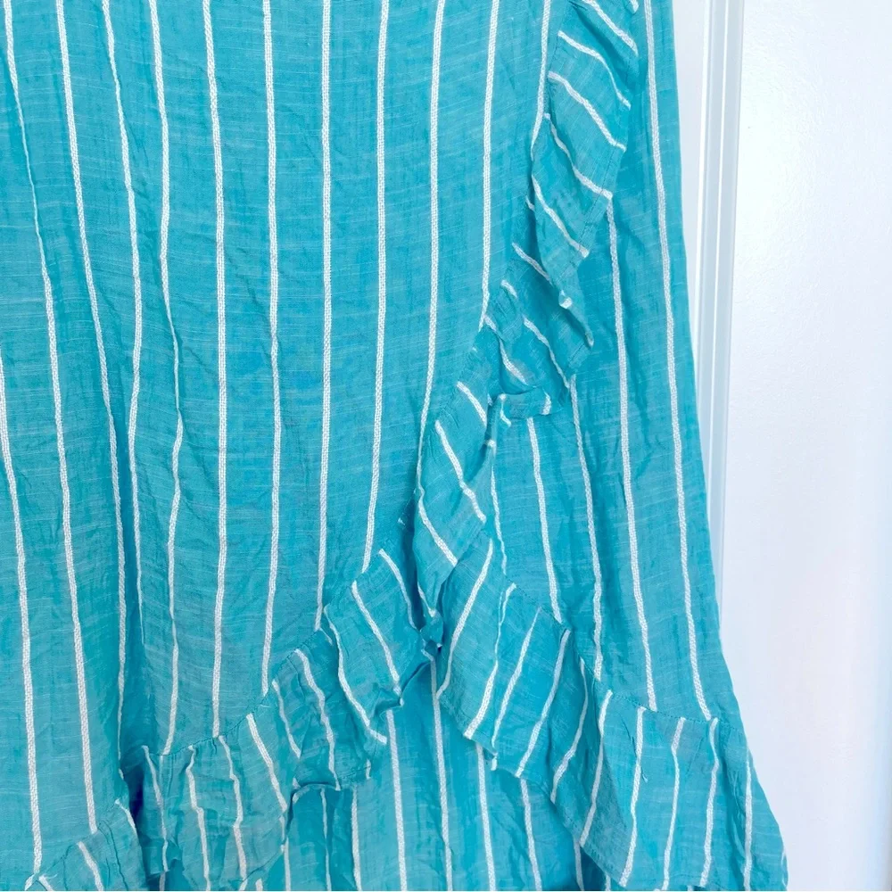 Ruffled Blue Island Asymmetrical Skirt 🏝️ - Picture 4 of 10